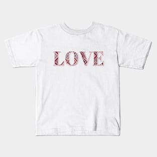 Tribal Love Typography Ethnic Pattern | Holidays Kids T-Shirt